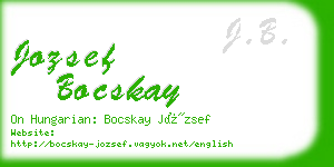 jozsef bocskay business card